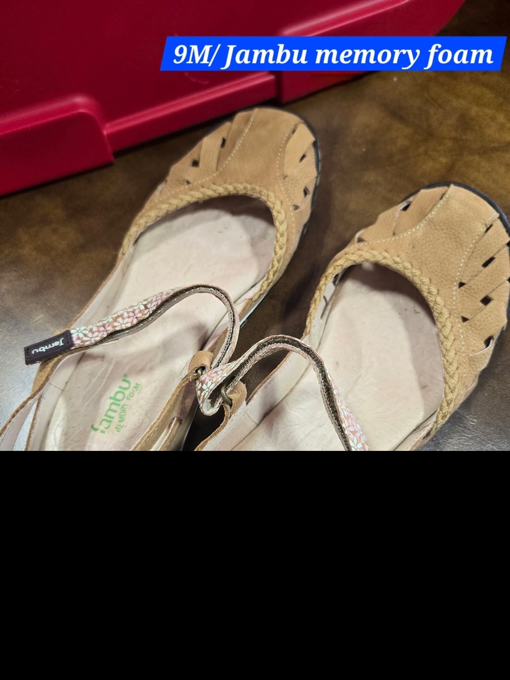 Jambu Women’s Tan Suede Mary Jane Flats with Braided Trim